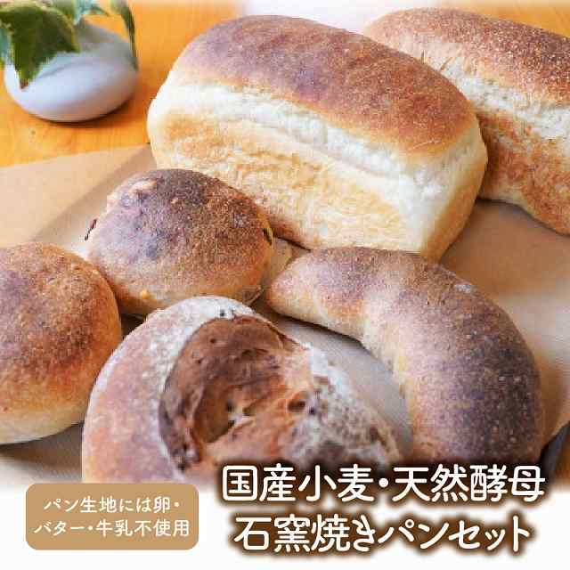 国産小麦・天然酵母　乳卵バター不使用　石窯焼きパンセット　H069-018
