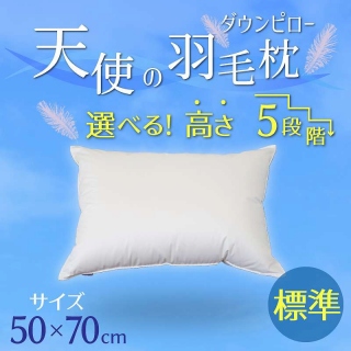 【高さが選べる】天使の羽毛枕 ダウンピロー(50×70cm) / 標準 H115-059