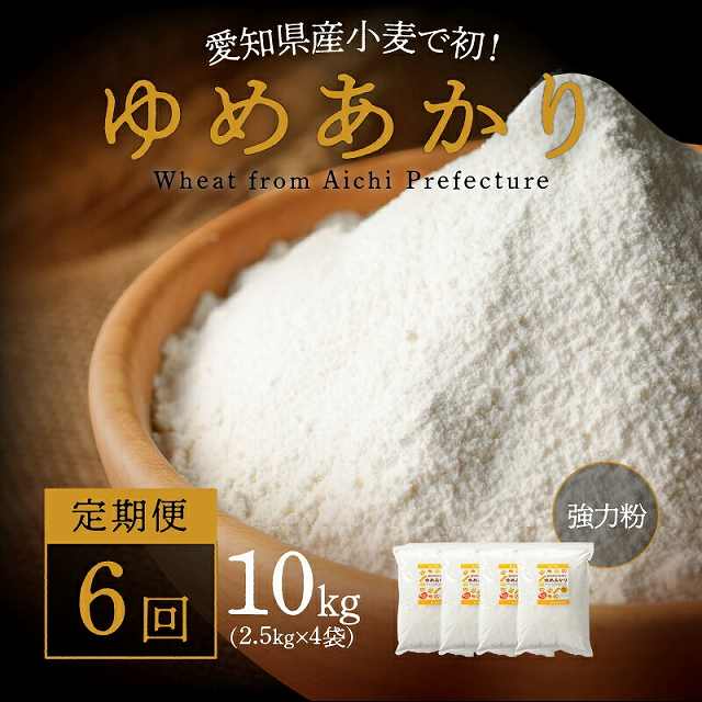 【小麦粉】愛知県産 ゆめあかり 国産 パン用 強力粉 2.5kg×4袋（計10kg） 定期便6回 H008-245
