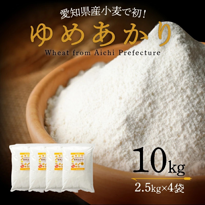 【小麦粉】愛知県産 ゆめあかり 国産 パン用 強力粉 2.5kg×4袋（計10kg）　H008-119