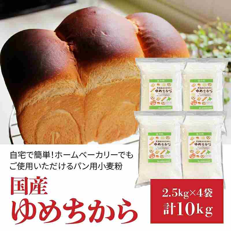 【小麦粉】国産 ゆめちから パン用 強力粉 2.5kg×4袋（計10kg）　H008-127